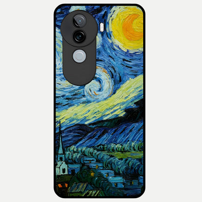  Inspired Van Gogh Art Glass Case for iQOO Z9s back cover – full design glossy printed glass finish