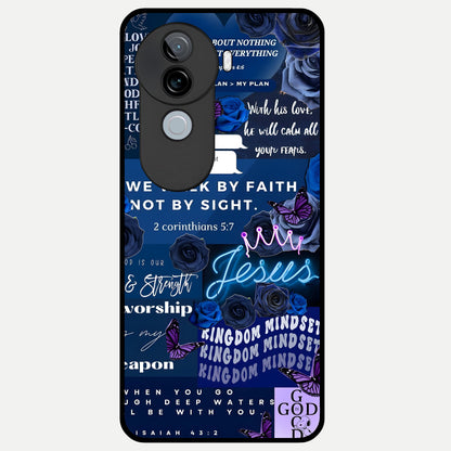 Kingdom Faith Glow Glass Case for iQOO Z9s back cover – full design glossy printed glass finish