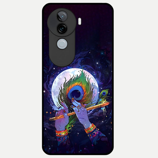  Krishna Hands Art Glass Case for iQOO Z9s back cover – full design glossy printed glass finish