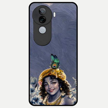  Lord Krishna Glass Case for iQOO Z9s back cover – full design glossy printed glass finish
