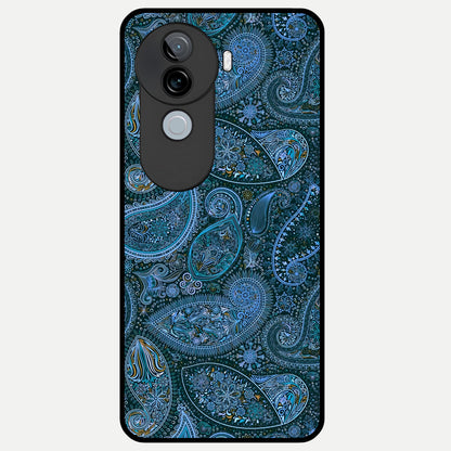  Midnight Paisley Glow Glass Case for iQOO Z9s back cover – full design glossy printed glass finish