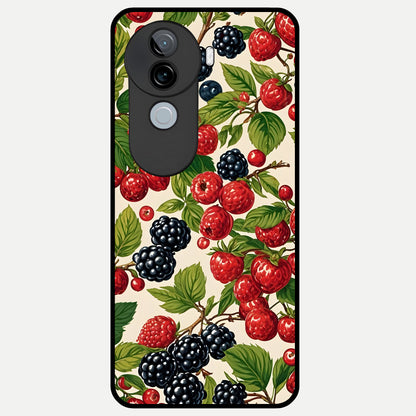  Mixed Berry Collage Glass Case for iQOO Z9s back cover – full design glossy printed glass finish