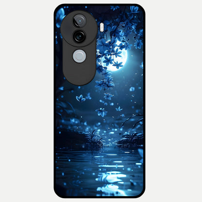  Moonlight Petal Dream Glass Case for iQOO Z9s back cover – full design glossy printed glass finish