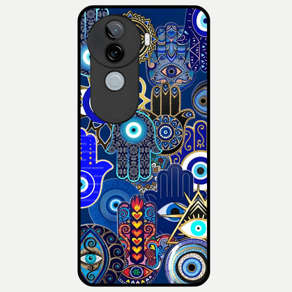 Mystic Palm Guard Glass Case for iQOO Z9s back cover – full design glossy printed glass finish