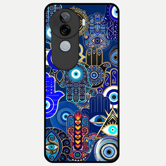  Mystic Palm Guard Glass Case for iQOO Z9s back cover – full design glossy printed glass finish