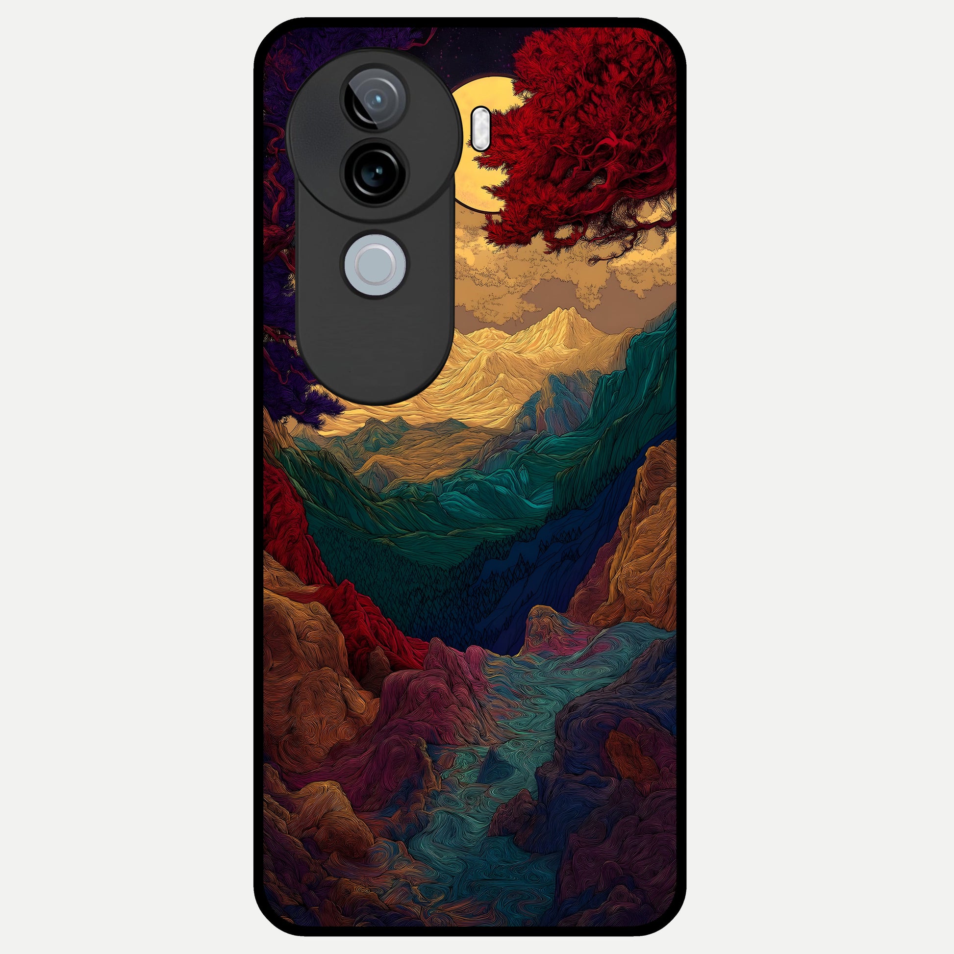  Mystic Valley Light Glass Case for iQOO Z9s back cover – full design glossy printed glass finish