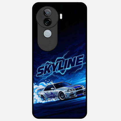  Neon Drift Beast Glass Case for iQOO Z9s back cover – full design glossy printed glass finish