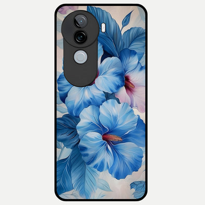  Ocean Hibiscus Grace Glass Case for iQOO Z9s back cover – full design glossy printed glass finish