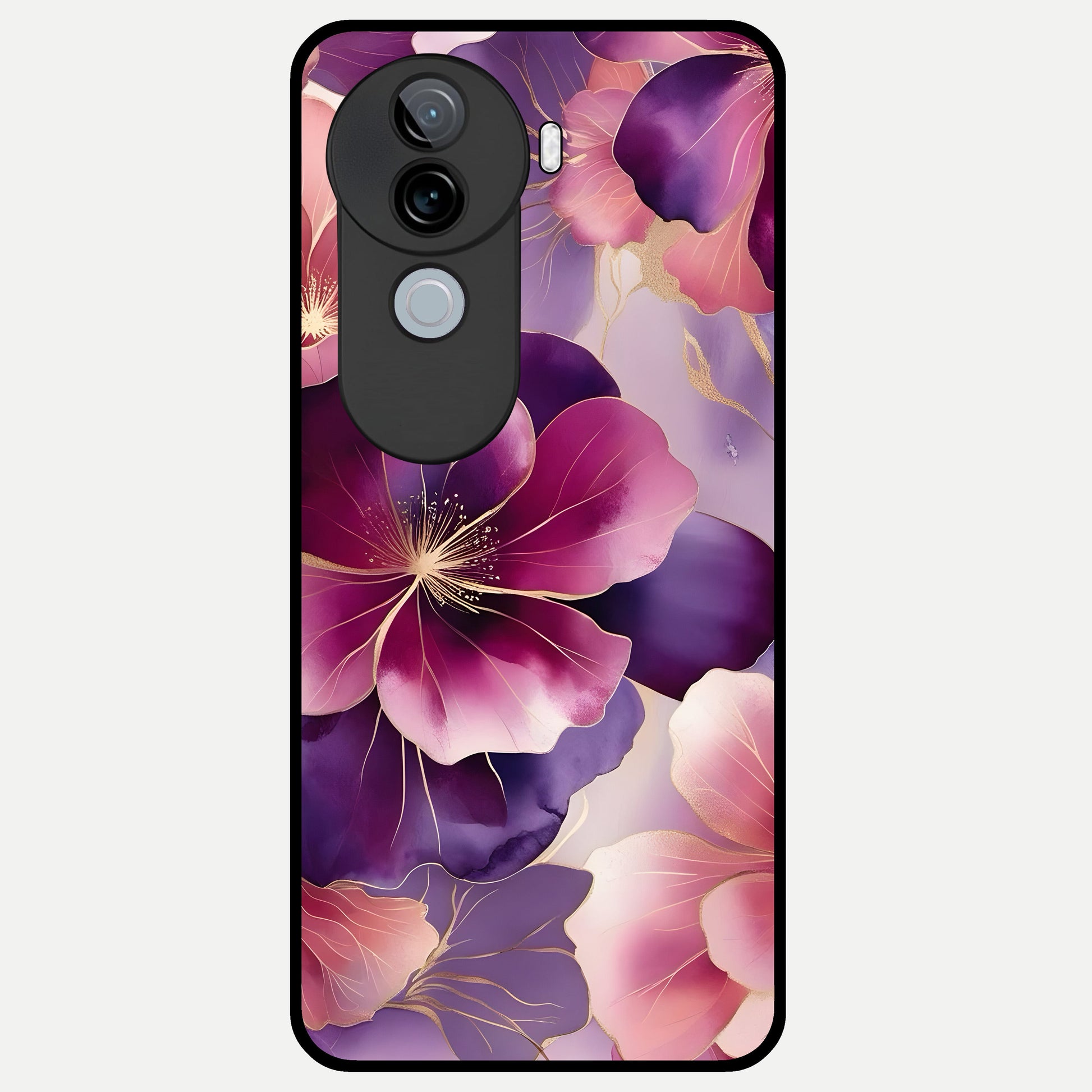  Pink Bouquet Florals Glass Case for iQOO Z9s back cover – full design glossy printed glass finish