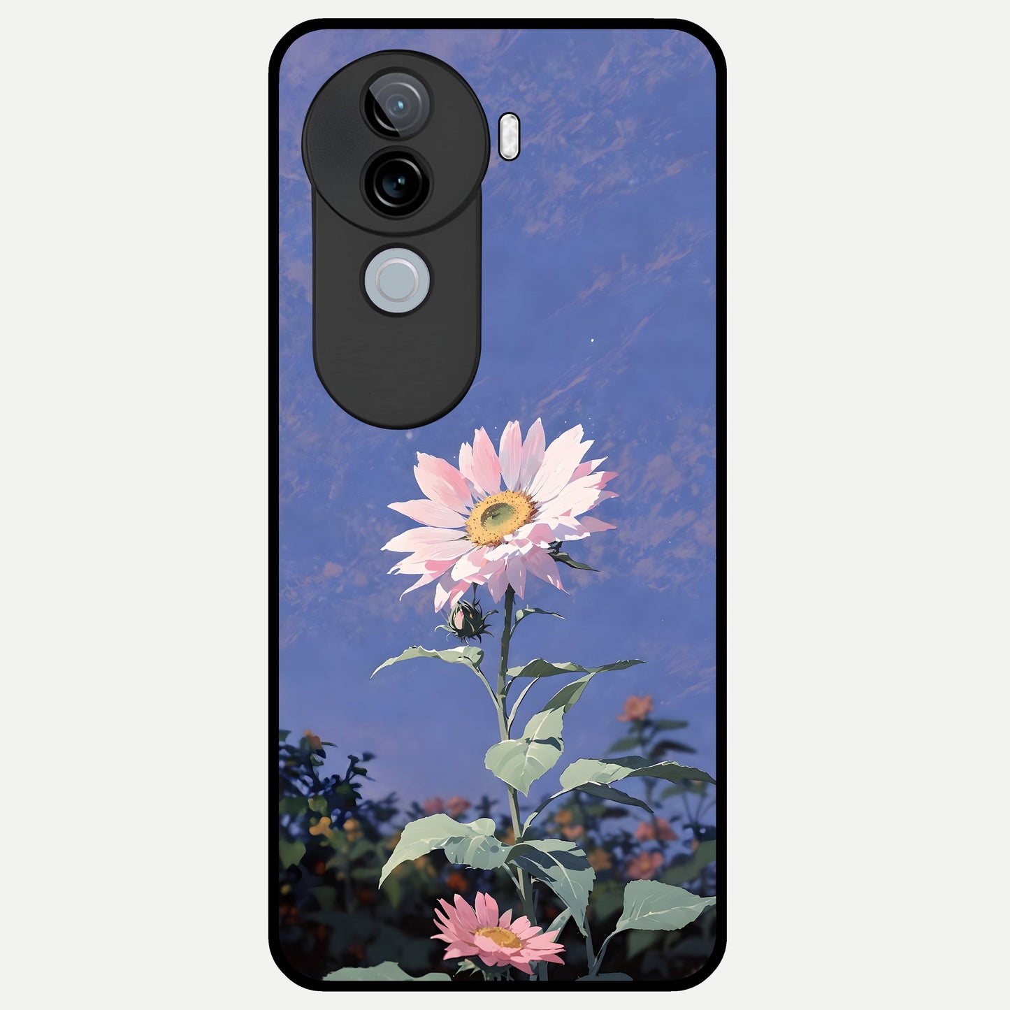  Pink Shells Outline Glass Case for iQOO Z9s back cover – full design glossy printed glass finish