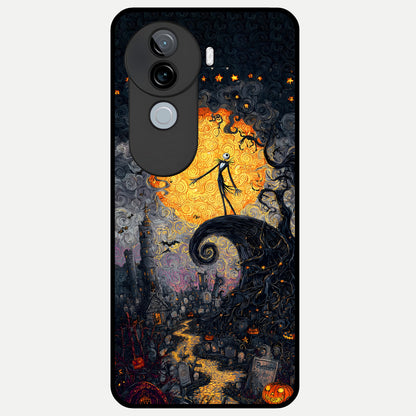  Pumpkin Moonlight Tale Glass Case for iQOO Z9s back cover – full design glossy printed glass finish