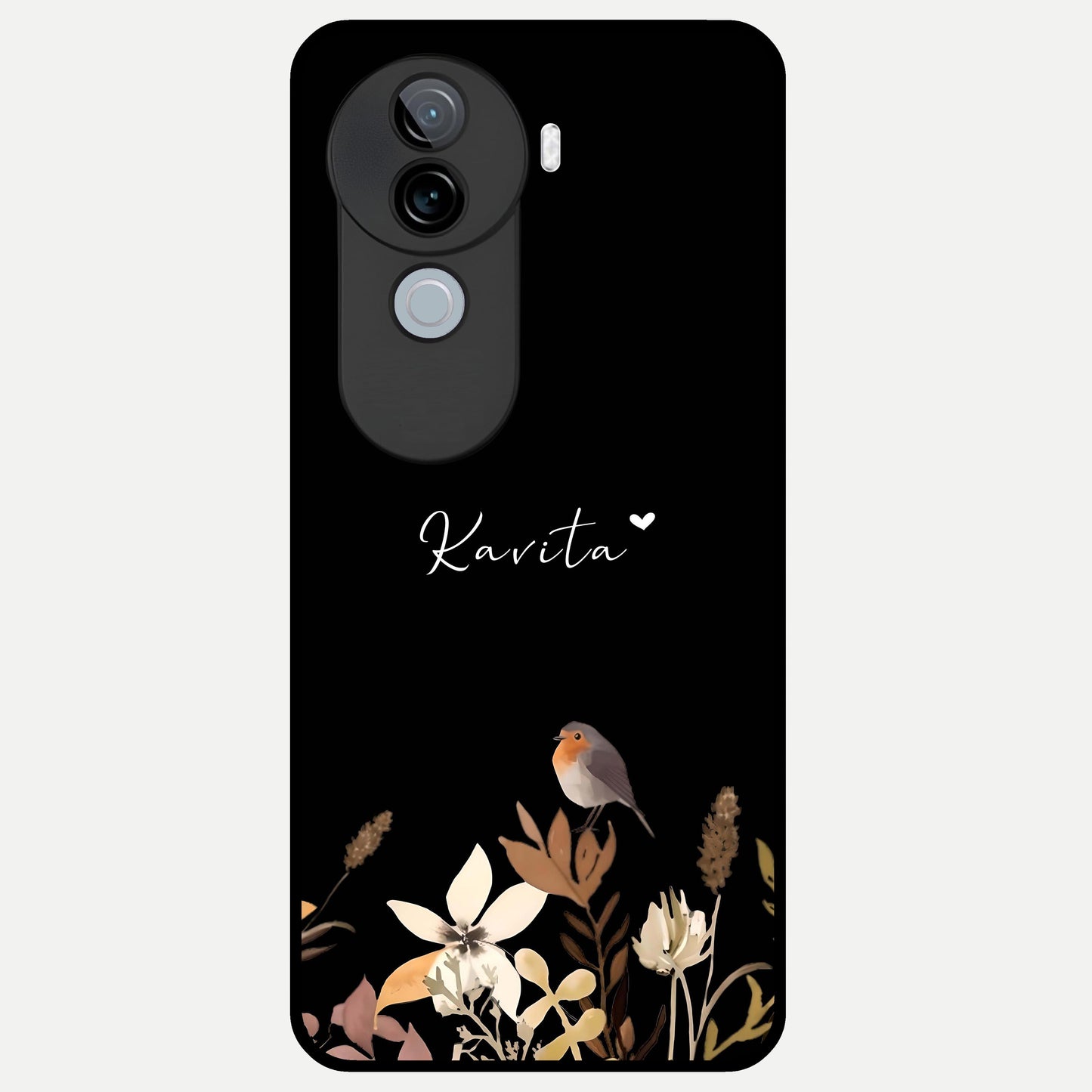  Quiet Garden Tune Custom Name Glass Case for iQOO Z9s back cover – full design glossy printed glass finish