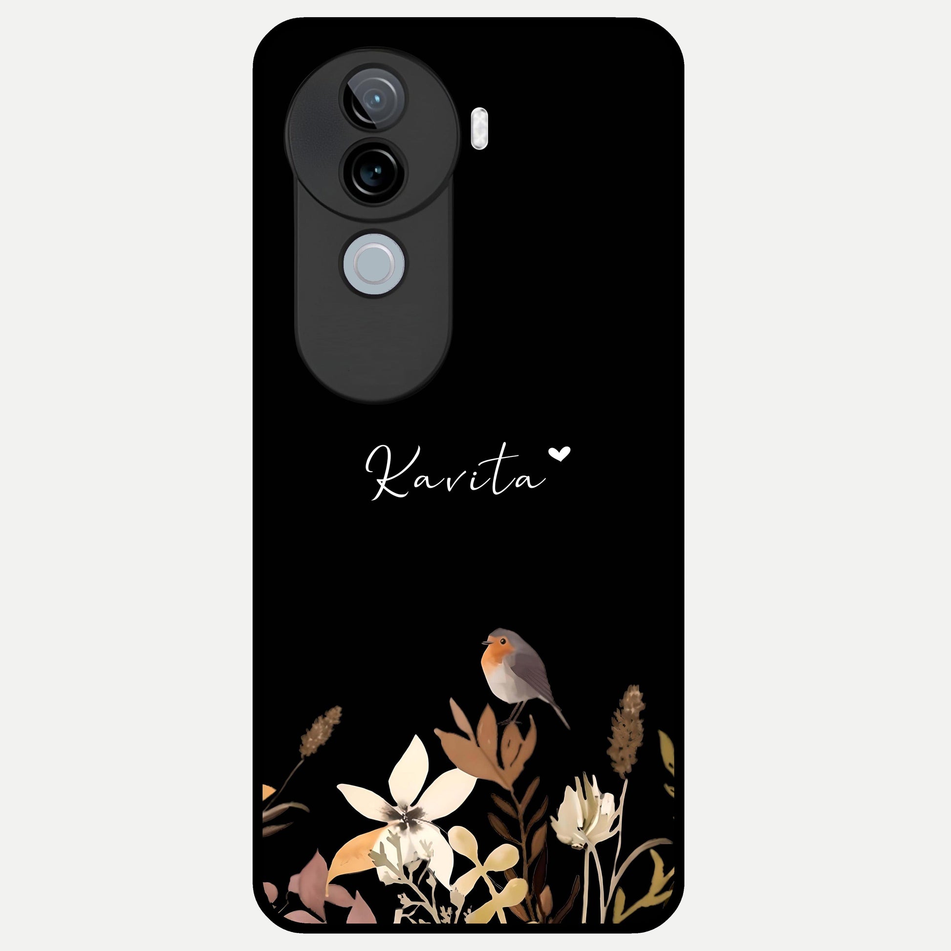  Quiet Garden Tune Custom Name Glass Case for iQOO Z9s back cover – full design glossy printed glass finish