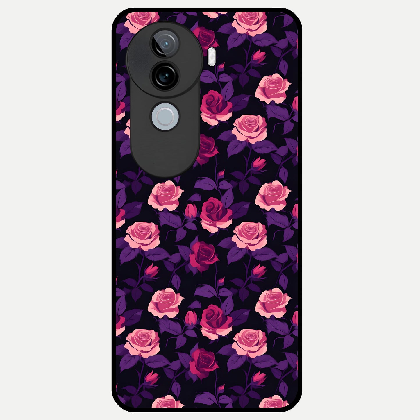  Rose Garden Twilight Glass Case for iQOO Z9s back cover – full design glossy printed glass finish