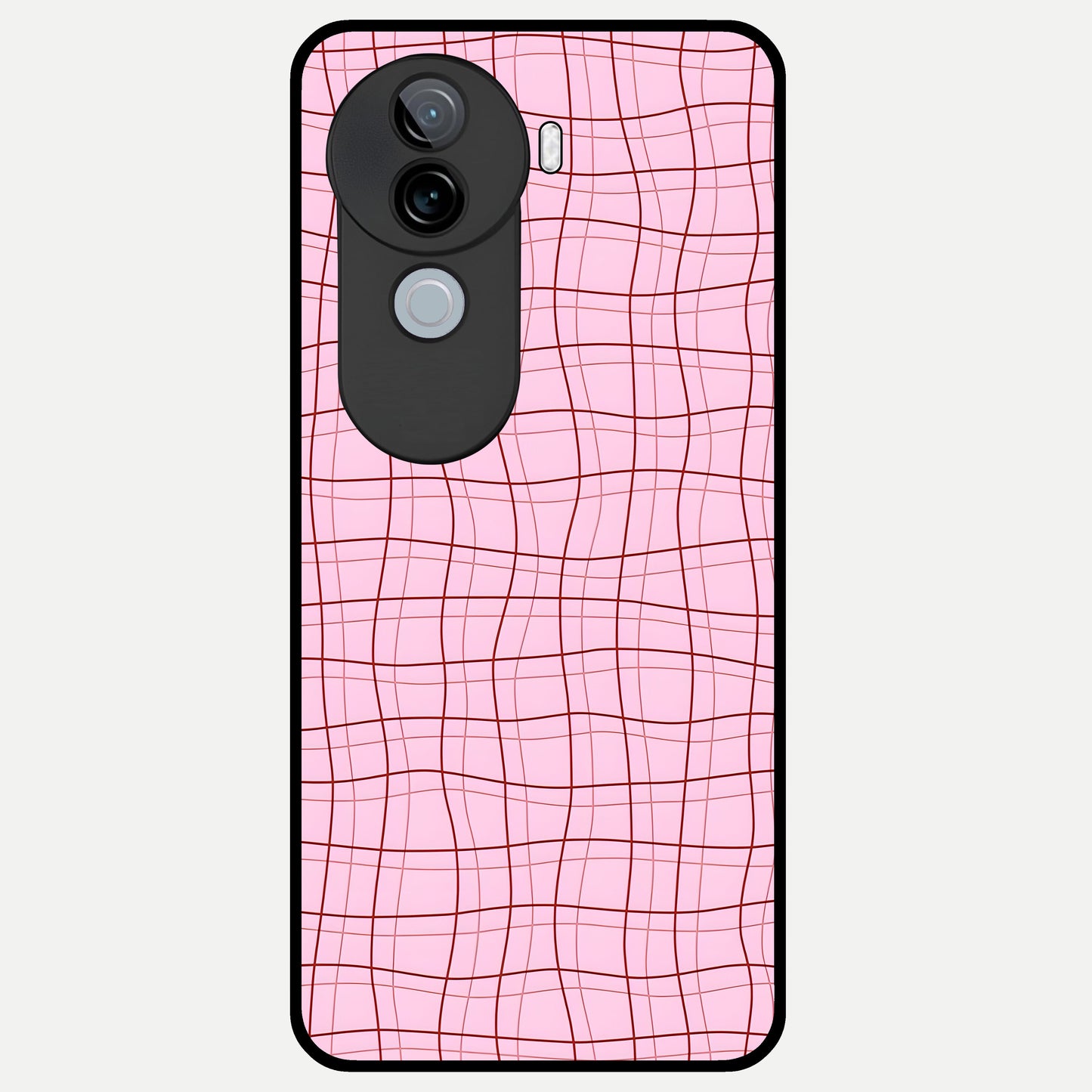  Soft Grid Bliss Glass Case for iQOO Z9s back cover – full design glossy printed glass finish