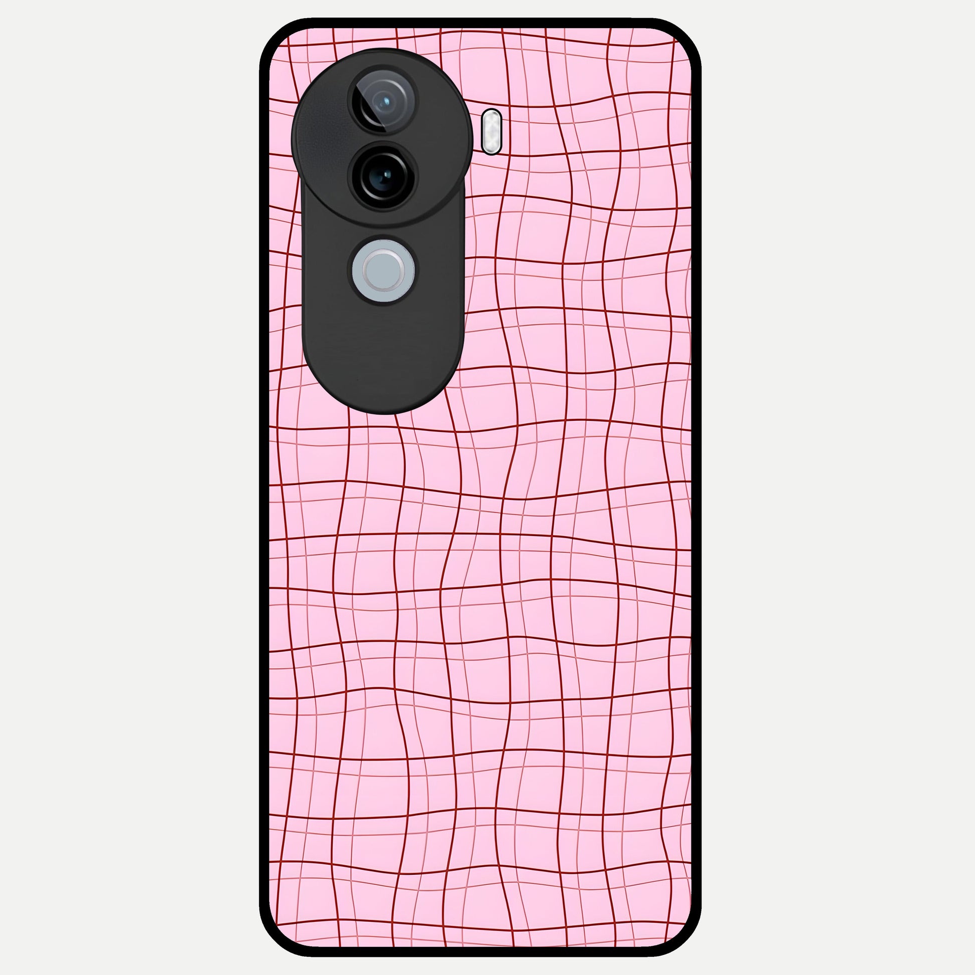  Soft Grid Bliss Glass Case for iQOO Z9s back cover – full design glossy printed glass finish