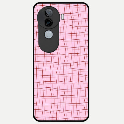  Soft Grid Bliss Glass Case for iQOO Z9s back cover – full design glossy printed glass finish