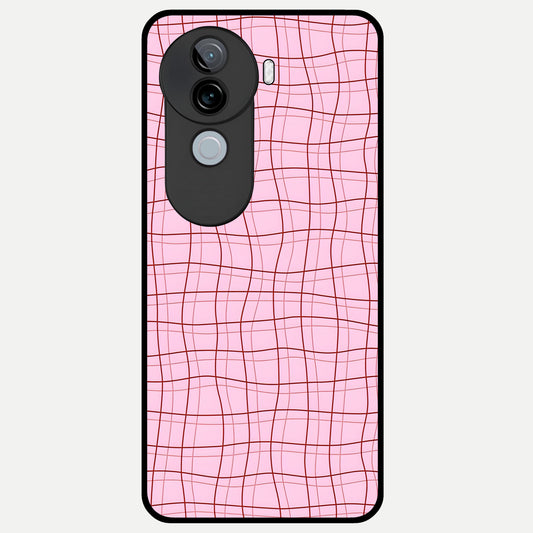  Soft Grid Bliss Glass Case for iQOO Z9s back cover – full design glossy printed glass finish