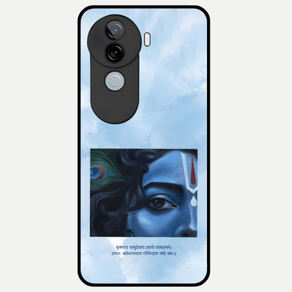  Spiritual Krishna Glass Case for iQOO Z9s back cover – full design glossy printed glass finish