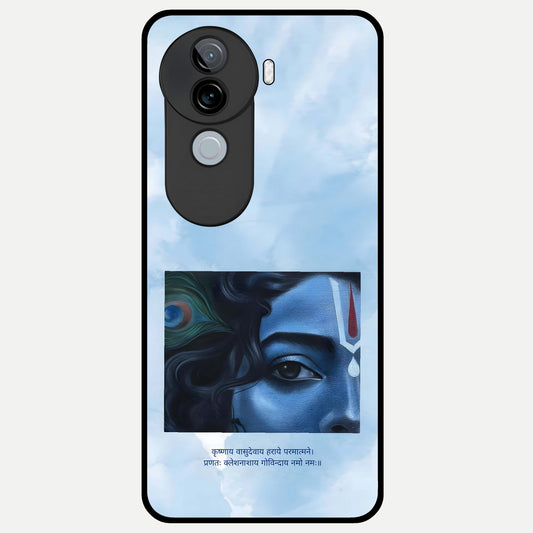  Spiritual Krishna Glass Case for iQOO Z9s back cover – full design glossy printed glass finish