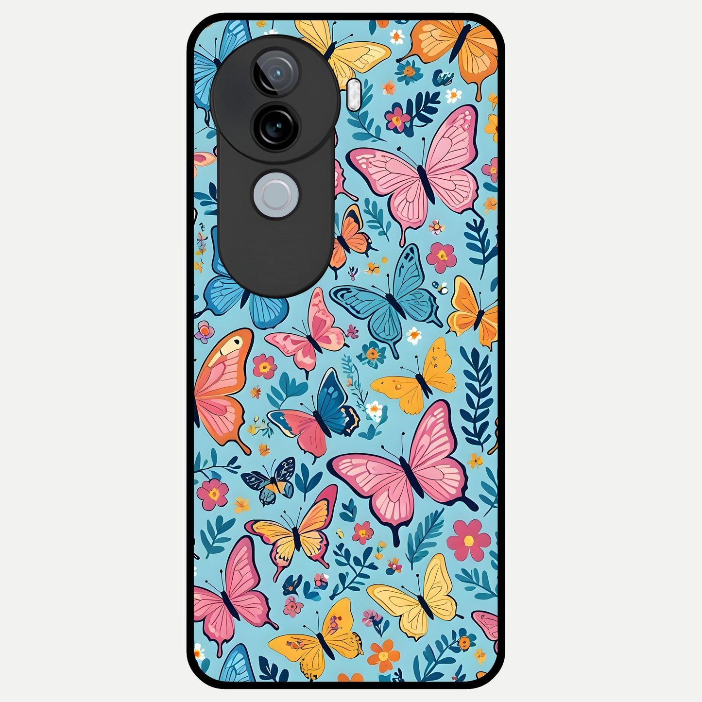  Spring Wing Garden Glass Case for iQOO Z9s back cover – full design glossy printed glass finish