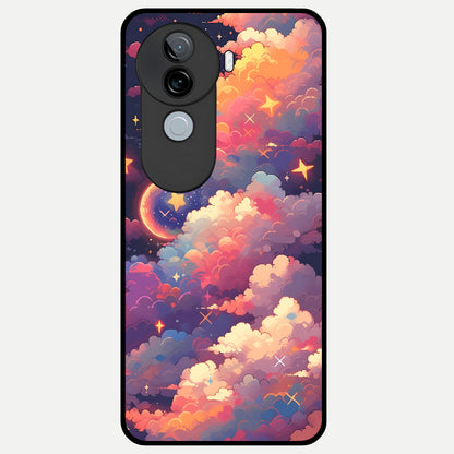  Starlit Dream Clouds Glass Case for iQOO Z9s back cover – full design glossy printed glass finish