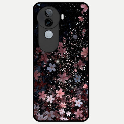  Starlit Flower Dreams Glass Case for iQOO Z9s back cover – full design glossy printed glass finish