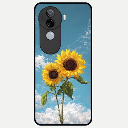  Sunlit Daisy Glow Glass Case for iQOO Z9s back cover – full design glossy printed glass finish