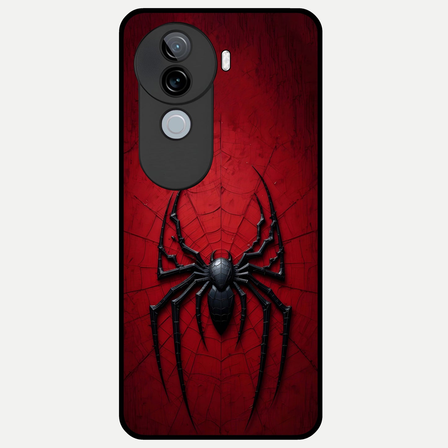  Superhero Web Emblem Glass Case for iQOO Z9s back cover – full design glossy printed glass finish
