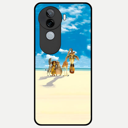  Tropical Fun Squad Glass Case for iQOO Z9s back cover – full design glossy printed glass finish
