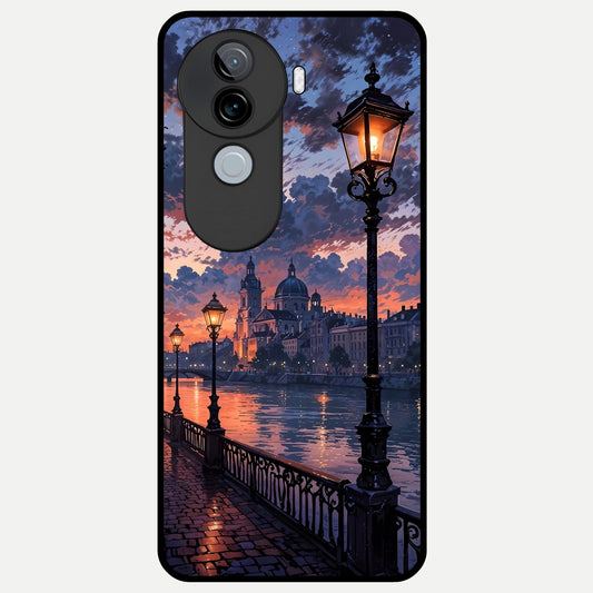  Twilight River Lights Glass Case for iQOO Z9s back cover – full design glossy printed glass finish