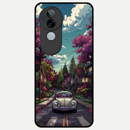  Vintage Street Drive Glass Case for iQOO Z9s back cover – full design glossy printed glass finish