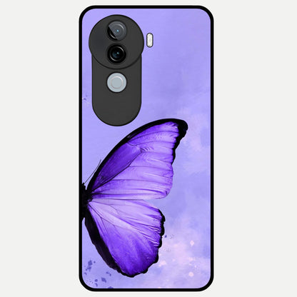  Violet Dream Wing Glass Case for iQOO Z9s back cover – full design glossy printed glass finish