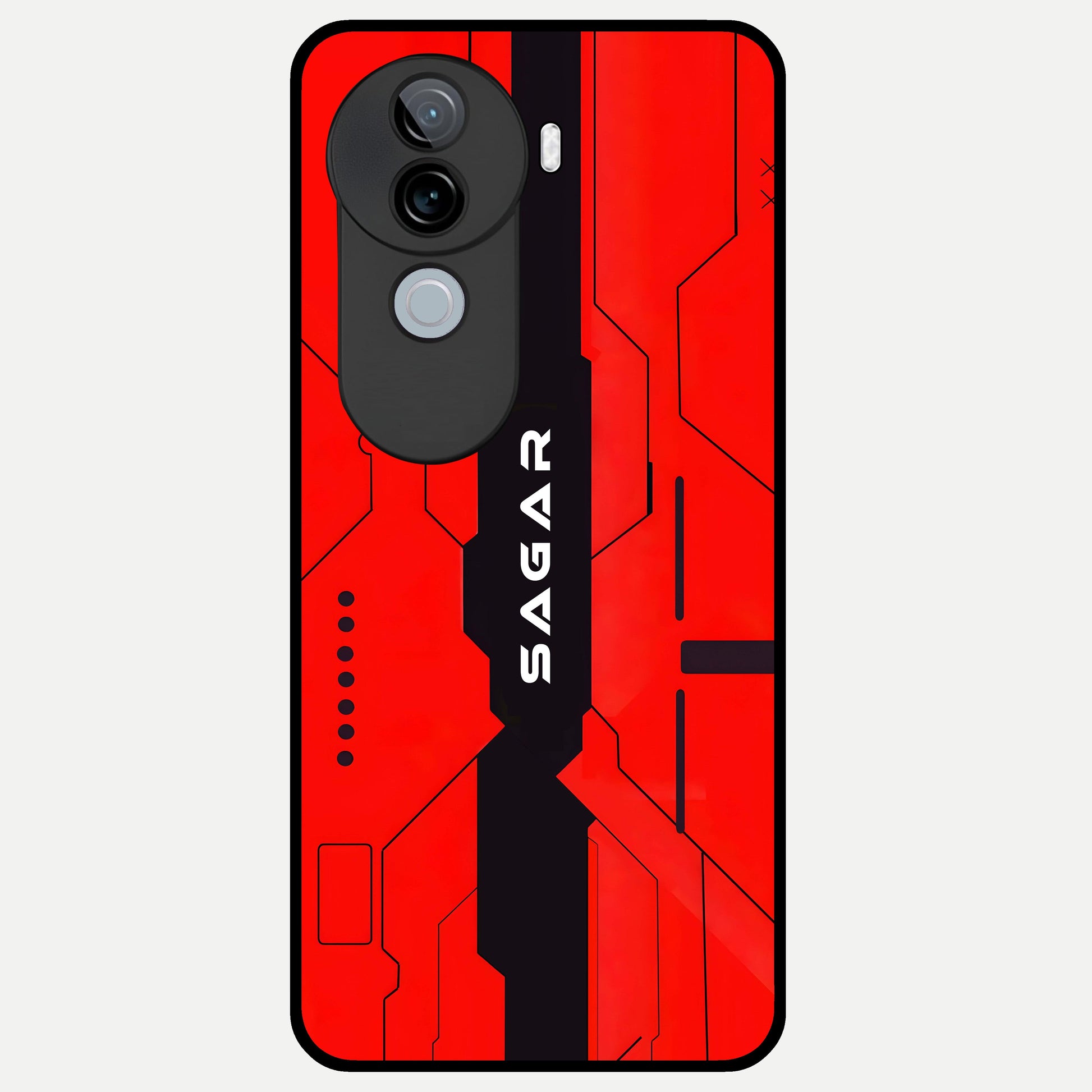  Voltage Rise CYBERPUNK Custom Name Glass Case for iQOO Z9s back cover – personalized glossy printed glass finish
