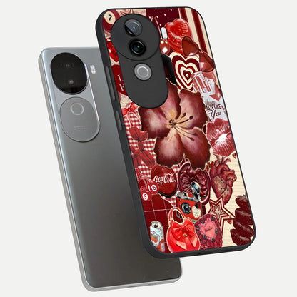  Aesthetic Little Freak phone case for iQOO Z9s showing premium glass back cover with detailed artwork