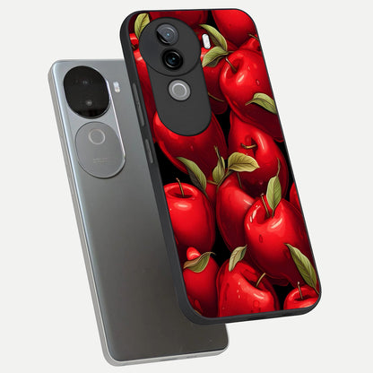  Apple Pattern phone case for iQOO Z9s showing premium glass back cover with detailed artwork