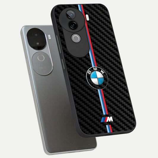  BMW Pattern phone case for iQOO Z9s showing premium glass back cover with detailed artwork