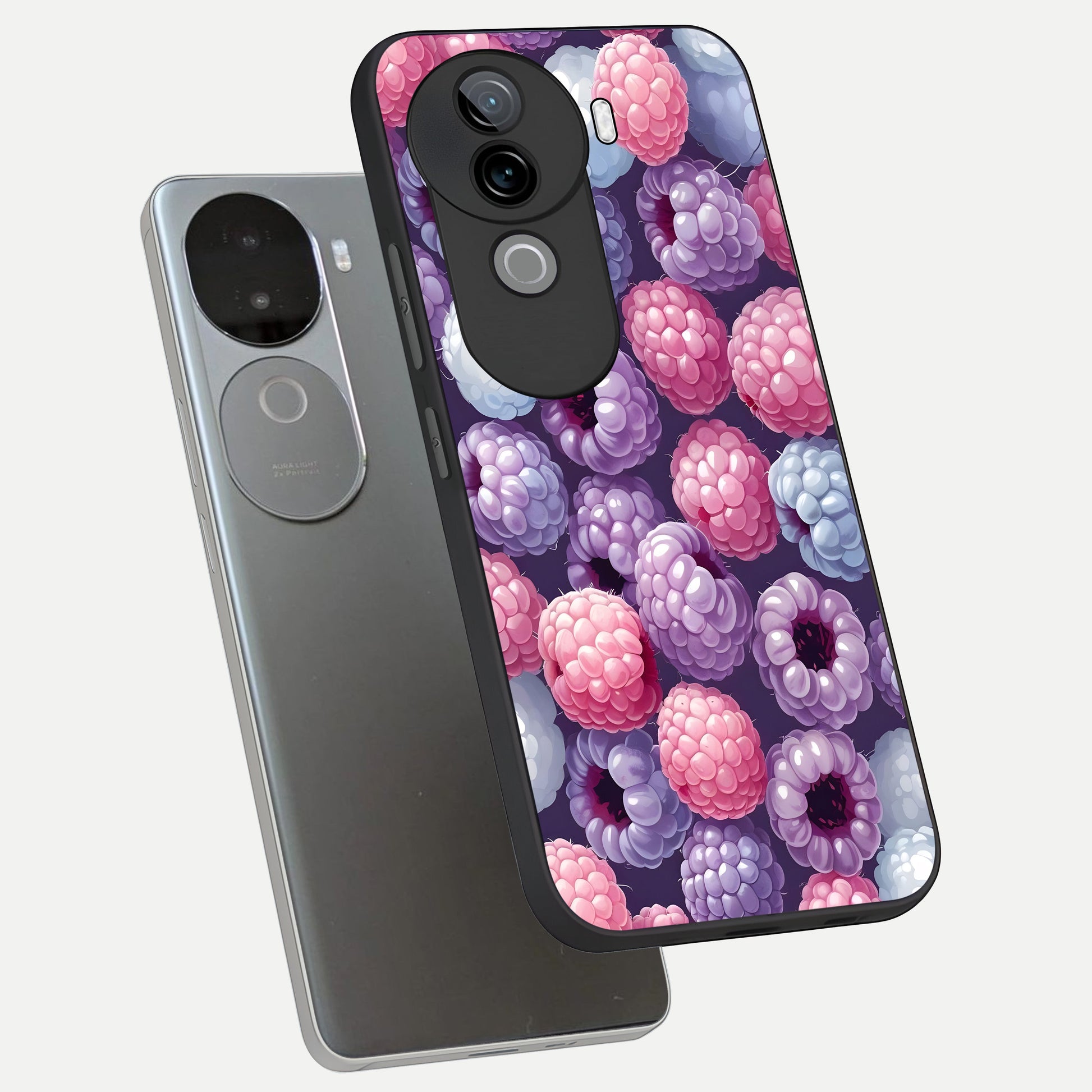  Berry Candy Pop phone case for iQOO Z9s showing premium glass back cover with detailed artwork