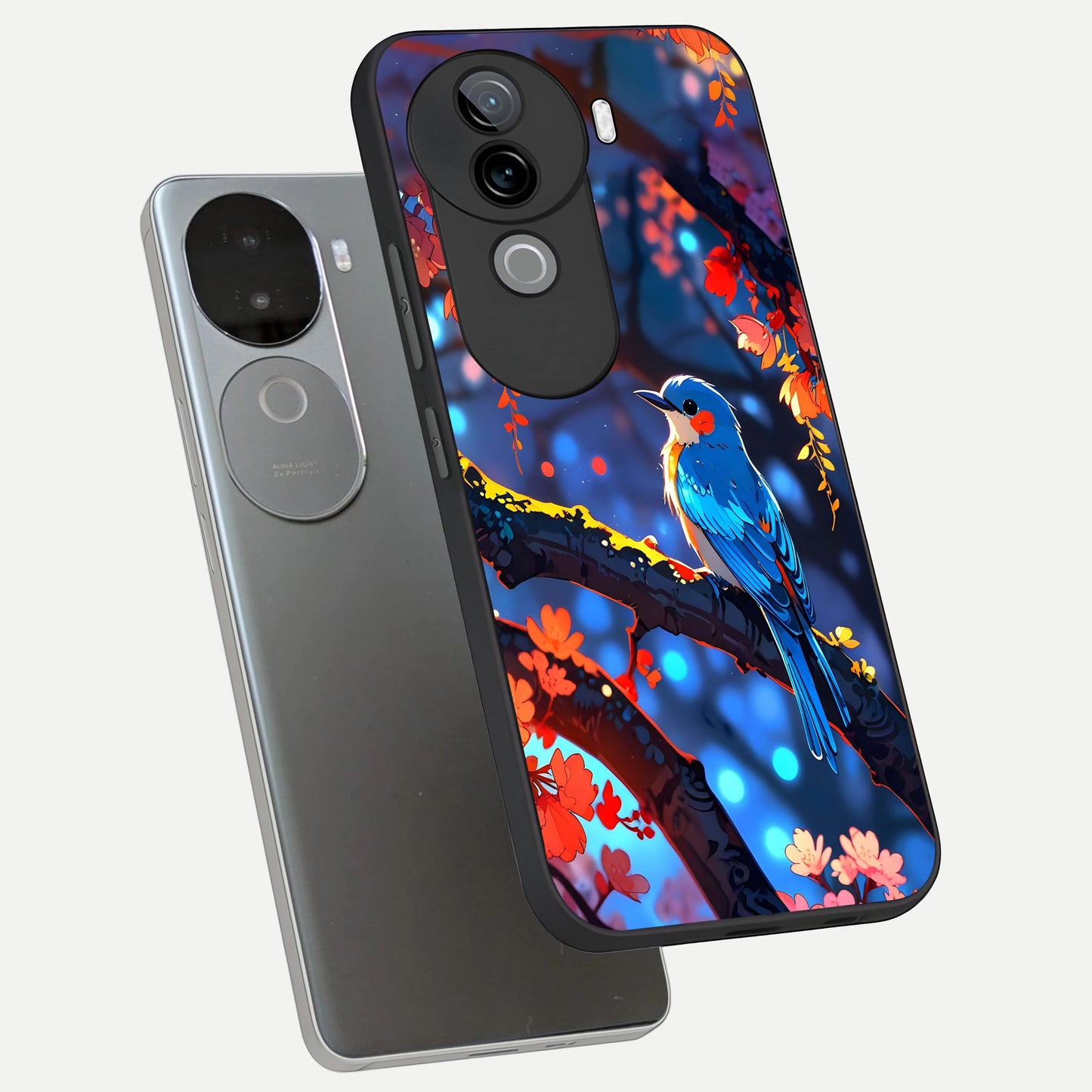 Blooming Water Drift phone case for iQOO Z9s showing premium glass back cover with detailed artwork