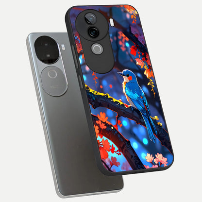  Blooming Water Drift phone case for iQOO Z9s showing premium glass back cover with detailed artwork