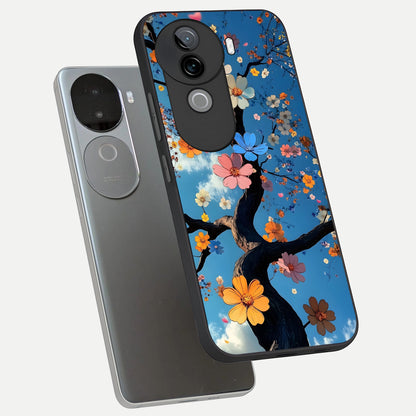  Blossom Dream Sky phone case for iQOO Z9s showing premium glass back cover with detailed artwork