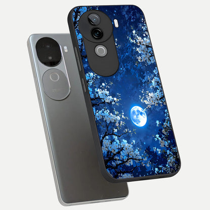  Blossom Moonlight Sky phone case for iQOO Z9s showing premium glass back cover with detailed artwork