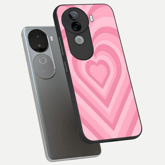  Blush Heart Waves phone case for iQOO Z9s showing premium glass back cover with detailed artwork