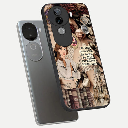  Bookish Dream World phone case for iQOO Z9s showing premium glass back cover with detailed artwork