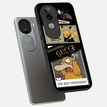  Cartoon Brand Play Mashup phone case for iQOO Z9s showing premium glass back cover with detailed artwork