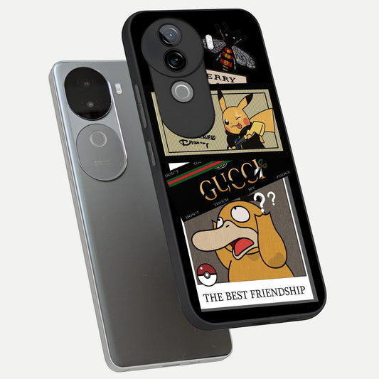  Cartoon Brand Play Mashup phone case for iQOO Z9s showing premium glass back cover with detailed artwork