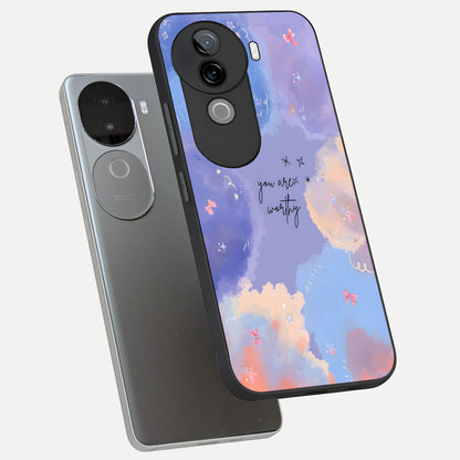 Celestial Cloud Magic phone case for iQOO Z9s showing premium glass back cover with detailed artwork