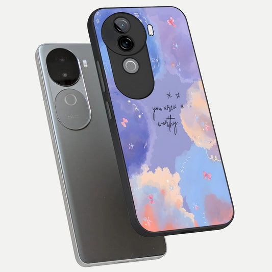  Celestial Cloud Magic phone case for iQOO Z9s showing premium glass back cover with detailed artwork