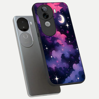  Celestial Moon Magic phone case for iQOO Z9s showing premium glass back cover with detailed artwork