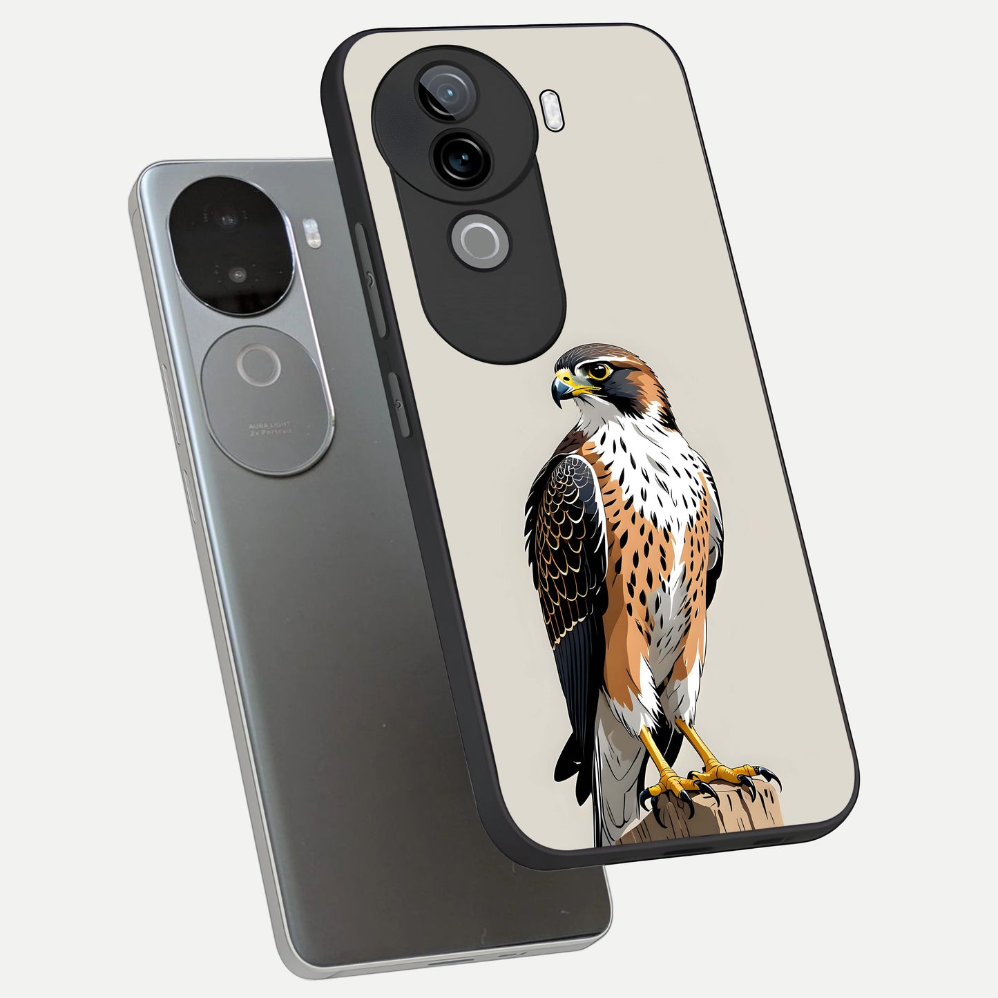  Clever Eagle phone case for iQOO Z9s showing premium glass back cover with detailed artwork